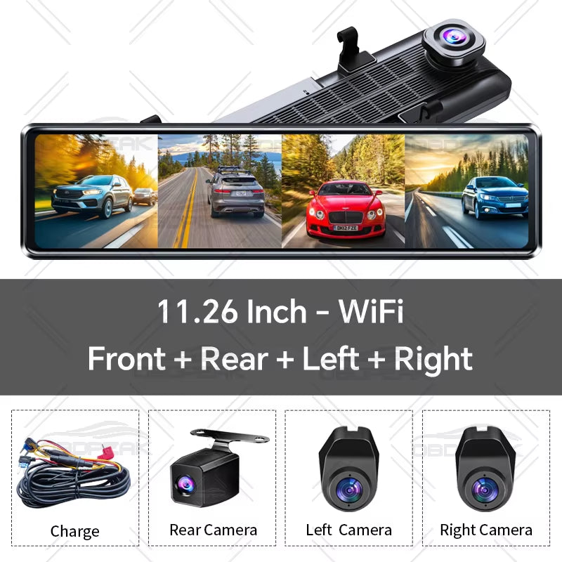 4-Channel Mirror Dashcam