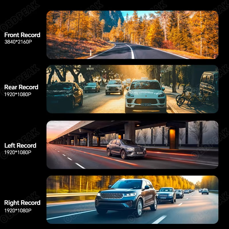 4-Channel Mirror Dashcam
