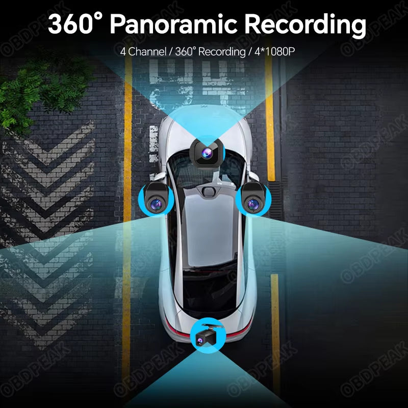 4-Channel Mirror Dashcam