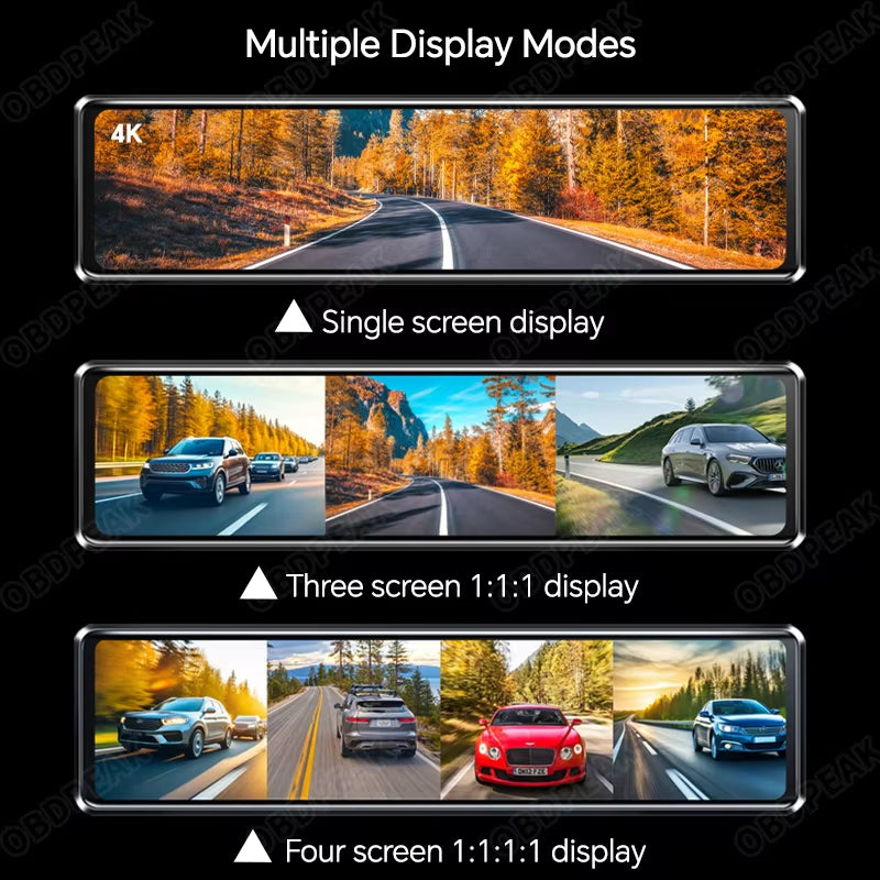 4-Channel Mirror Dashcam
