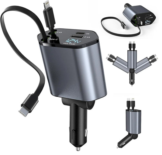 4-in-1 Retractable Car Charger